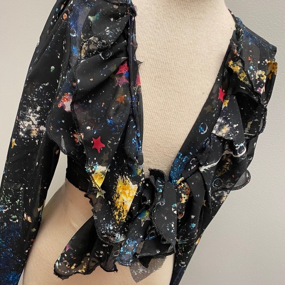 Galaxy print wrap blouse - Picture 7 of 7